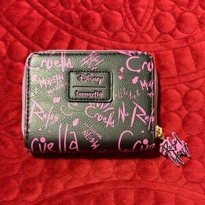 Loungefly Black and Pink Cruella Wallet